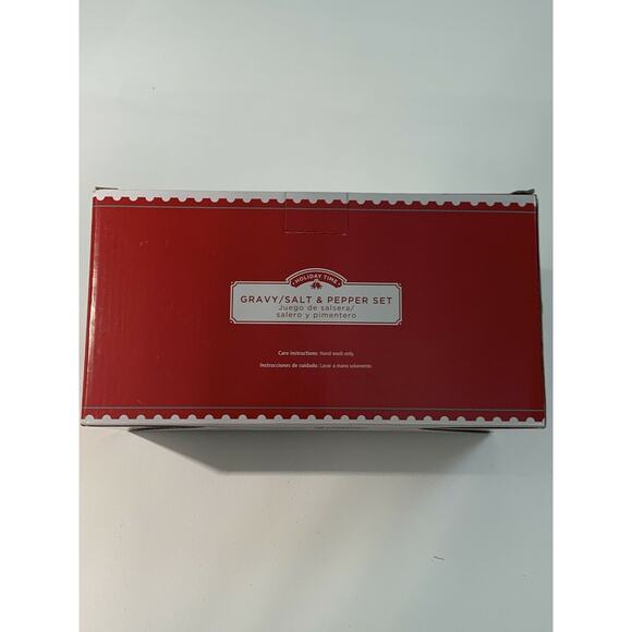 Holiday Time Gravy Salt  Pepper Serving Set Thanksgiving Christmas Holiday NEW - Picture 4 of 7